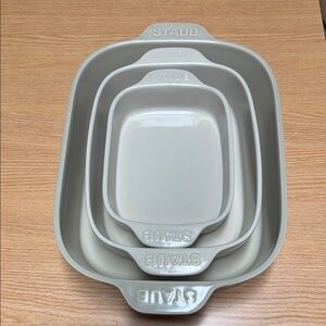 Staub Gray Ceramic Nesting Baking Dish Set - 3 Piece